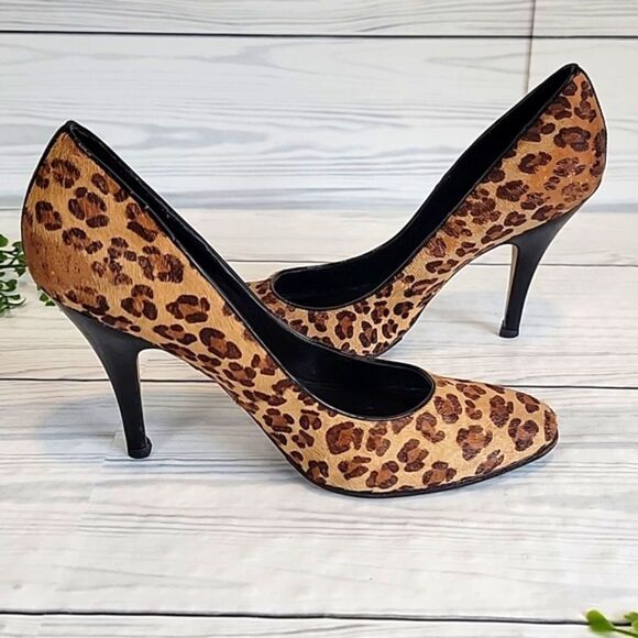 Enzio Angiolini Leopard Print Heeled Pumps Womens Size 8.5 - Picture 3 of 11